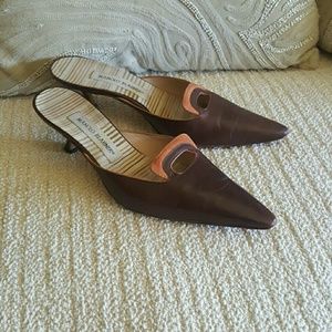 Manolo Blahnik kitten heel mules